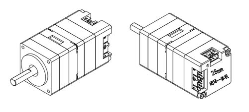 28mm超微型CAN总线步进闭环控制一体机外形尺寸图